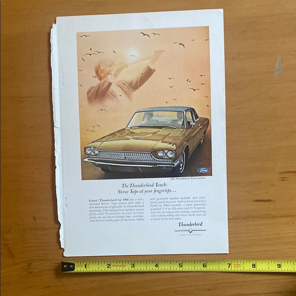 Vintage Ford Thunderbird Advertisement